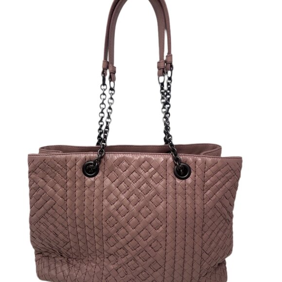 Bottega Veneta Sand Pink Woven Leather Shoulder bag - Picture 1 of 10
